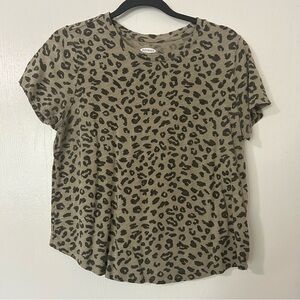 Old Navy Women's Animal Print Tee - Tan and Black